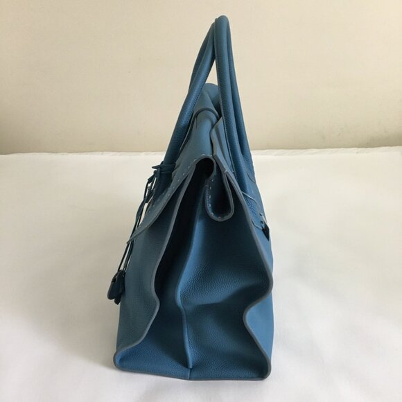 NWT Nagatani Made in Japan Large Tote w/Dust bag Blue Leather - Picture 6 of 16
